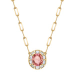 Pink Tourmaline Diamond Necklace Pendant Necklace Roseark