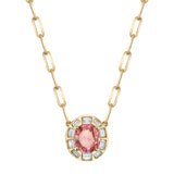 Pink Tourmaline Diamond Necklace Pendant Necklace Roseark