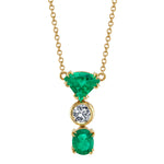 Trillion Columbian Emerald Pendant Necklace Necklace Roseark Vintage
