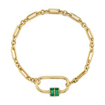 Emerald Rondelle Link Chain Bracelet Chain Bracelet Roseark Deux