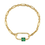 Emerald Rondelle Link Chain Bracelet Chain Bracelet Roseark Deux