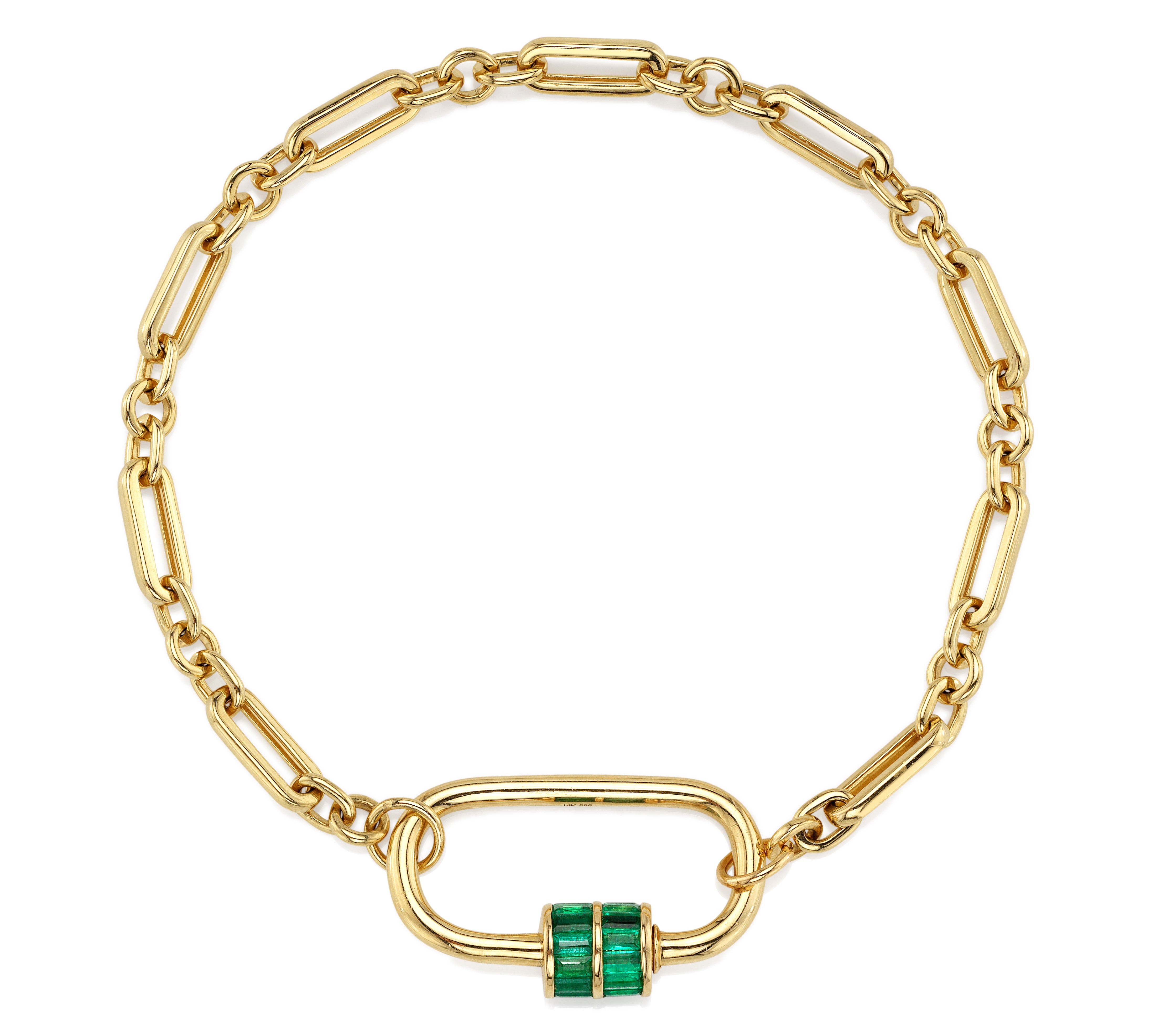 Emerald Rondelle Link Chain Bracelet Chain Bracelet Roseark Deux