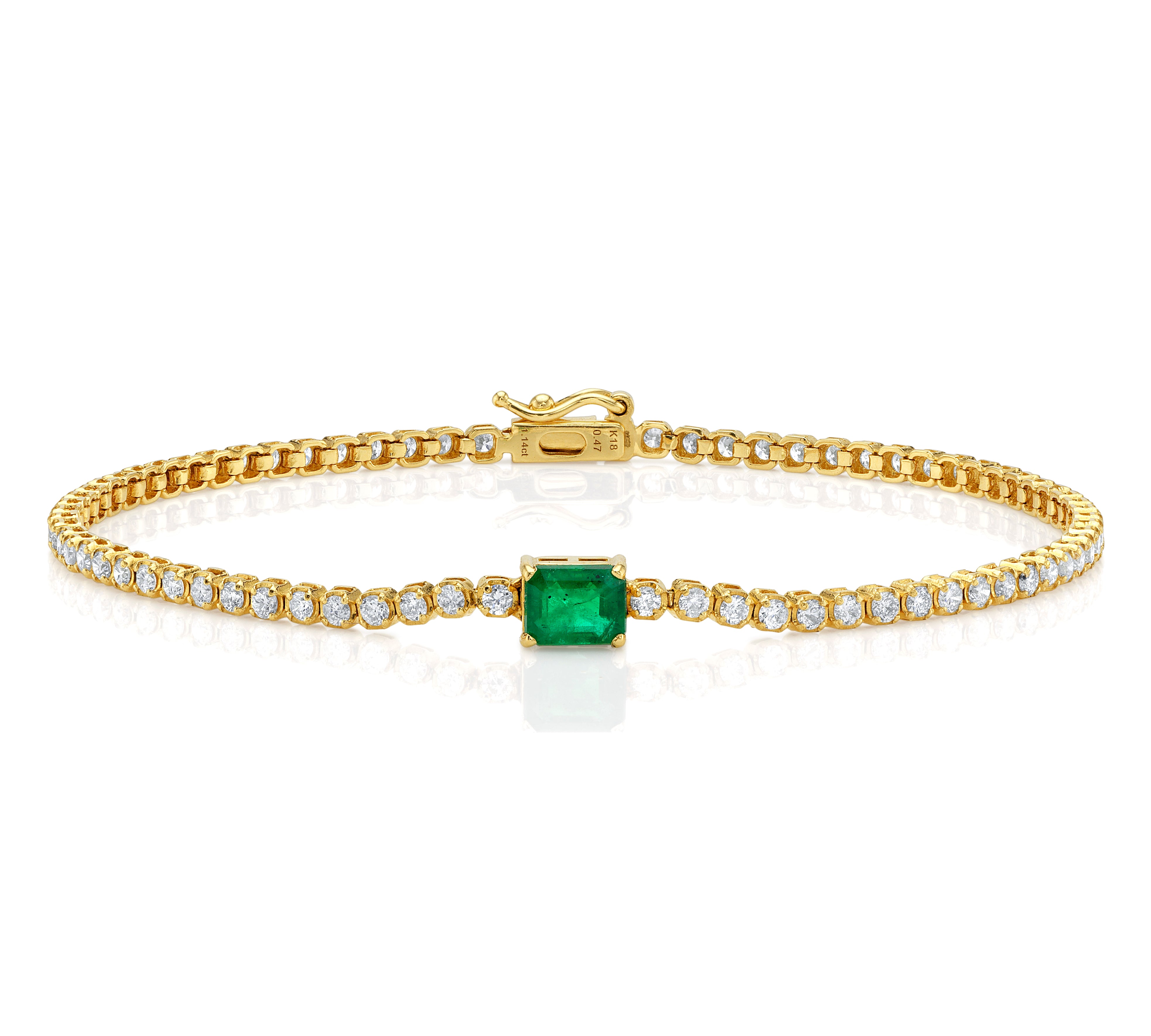 Emerald-Center Diamond Tennis Bracelet Tennis Bracelet Roseark Deux