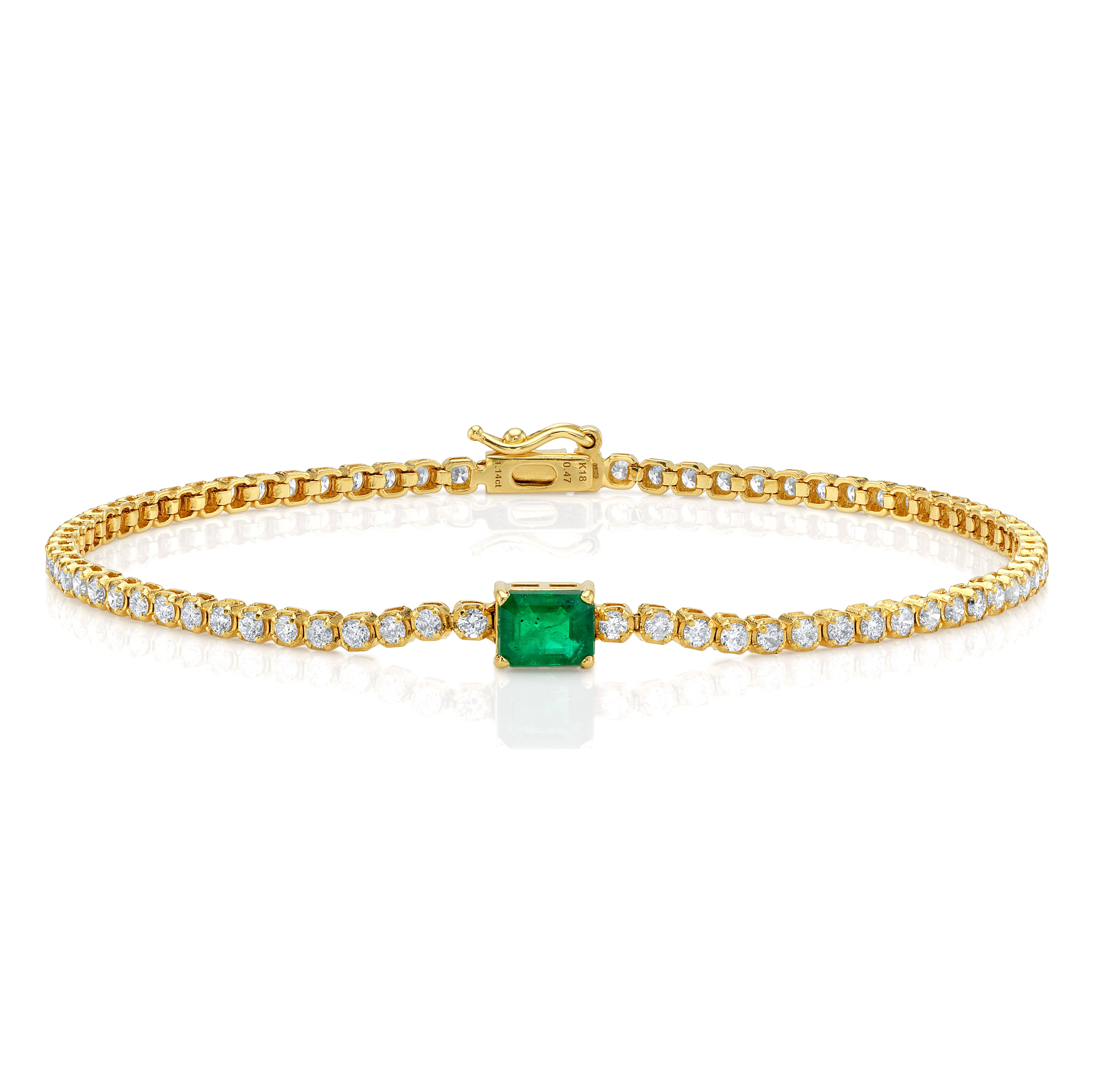 Emerald-Center Diamond Tennis Bracelet Tennis Bracelet Roseark Deux