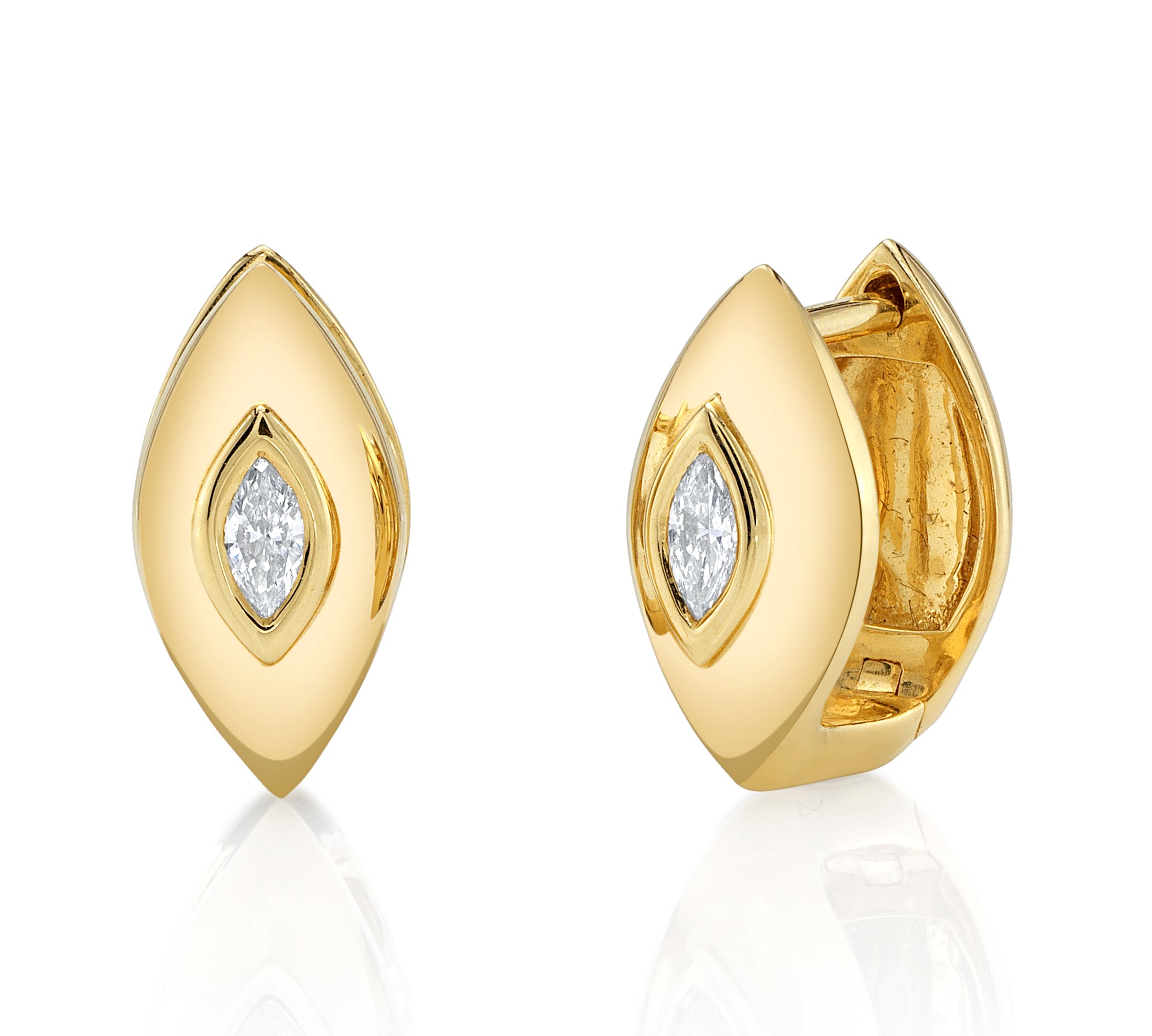 Third Eye Marquise-Diamond Stud Stud Earrings Roseark Deux Pair