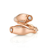 Rosebud Ring with Diamonds, Large Statement Ring Roseark Jewelry Rose gold