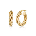 Twist Hoop, Small Hoop Earrings Roseark Deux Pair