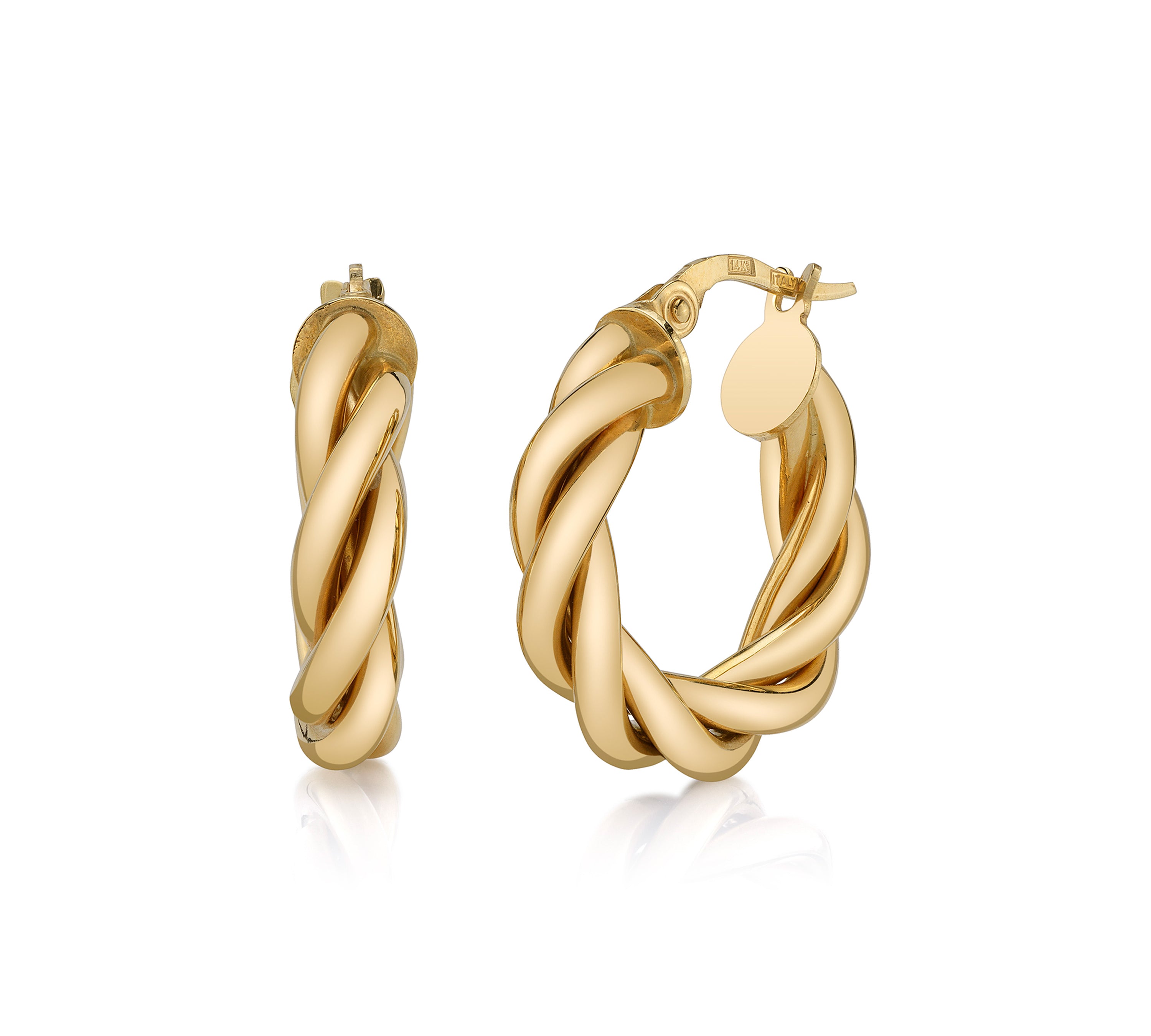 Twist Hoop, Small Hoop Earrings Roseark Deux Pair