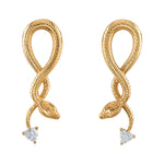 Diamond Hanging Snake Earrings Statement Earrings Perez Bitan