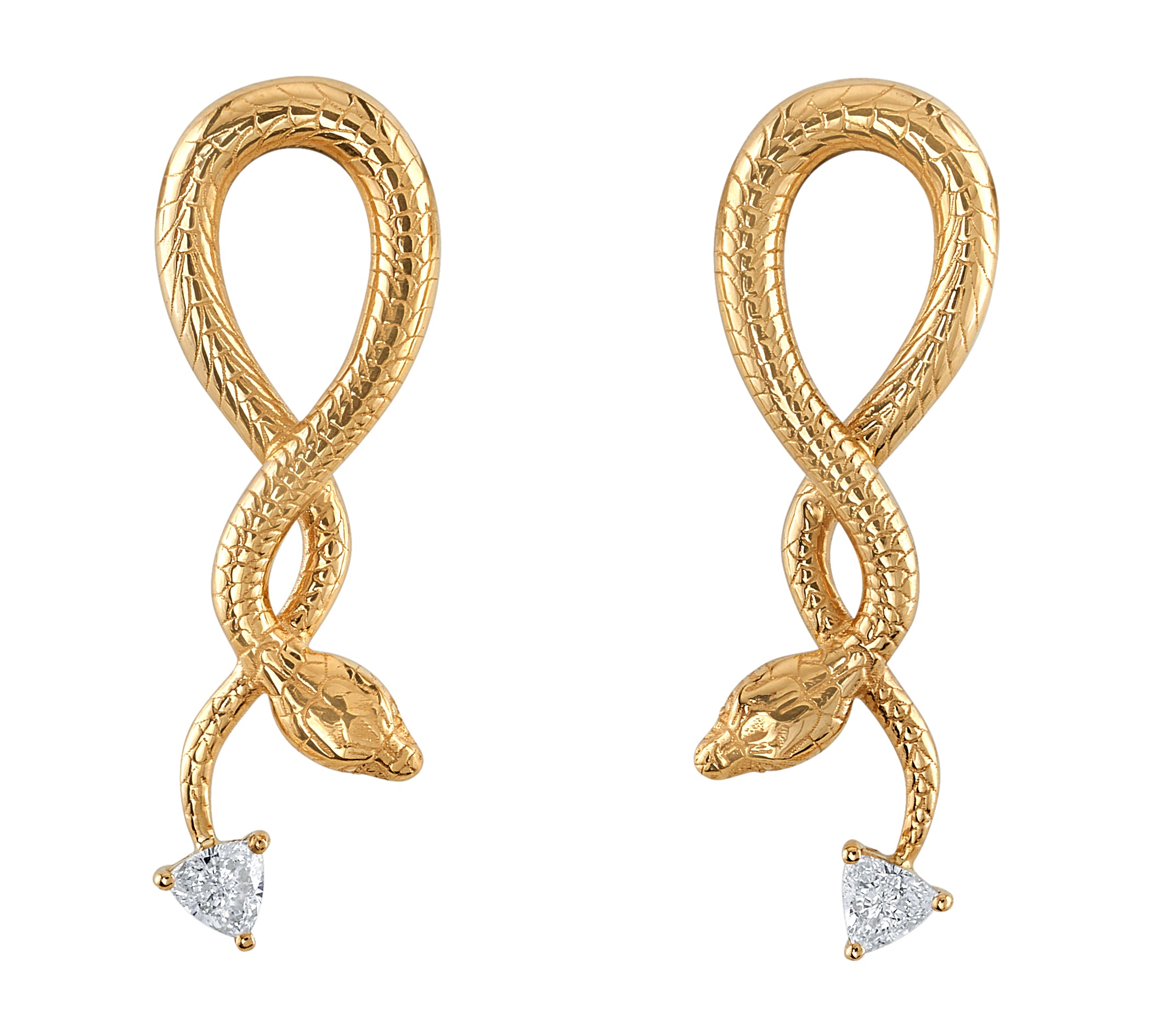 Diamond Hanging Snake Earrings Statement Earrings Perez Bitan