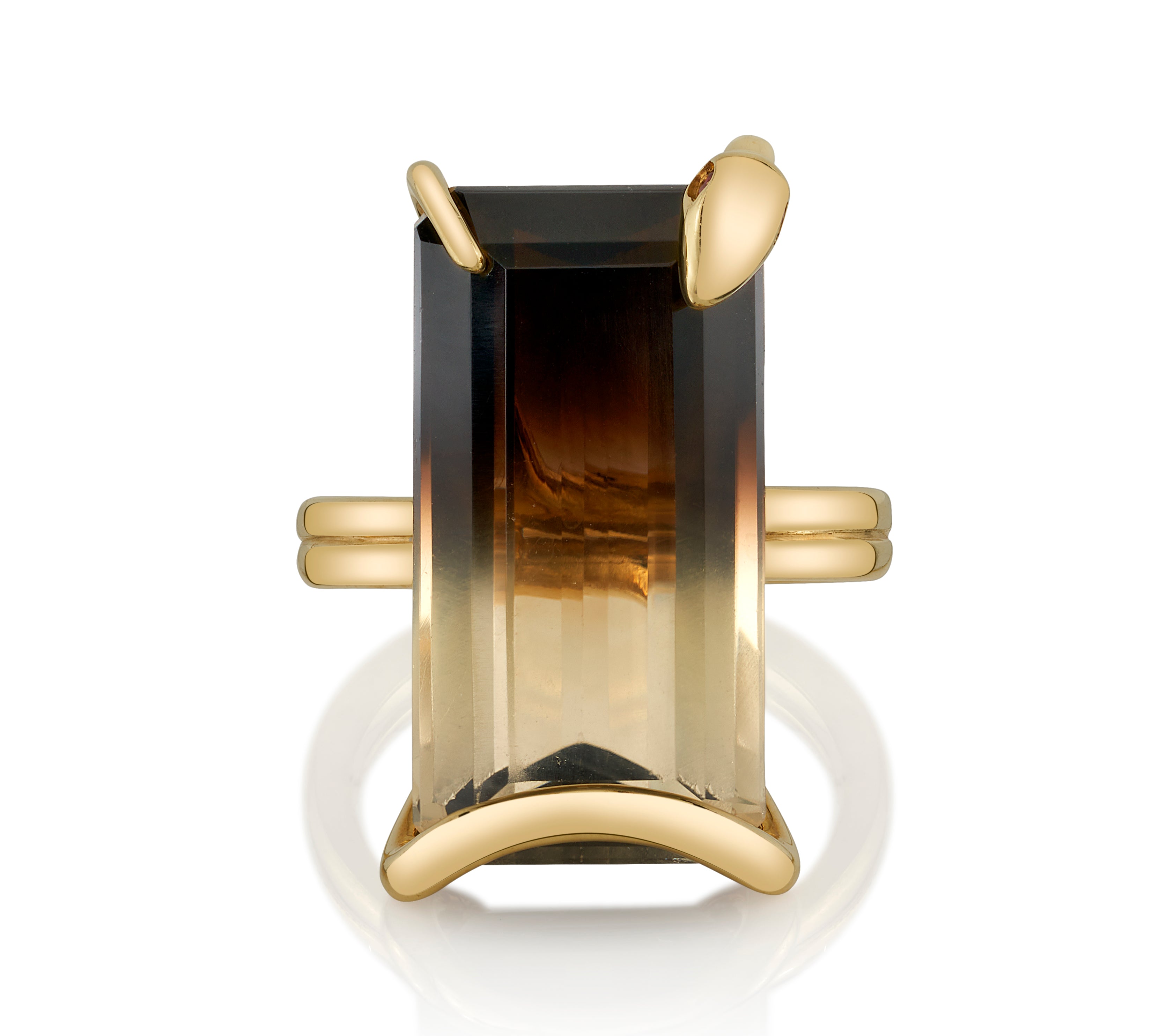 Quartz Snake on The Rocks Ring with Ruby Eyes Statement Ring Perez Bitan