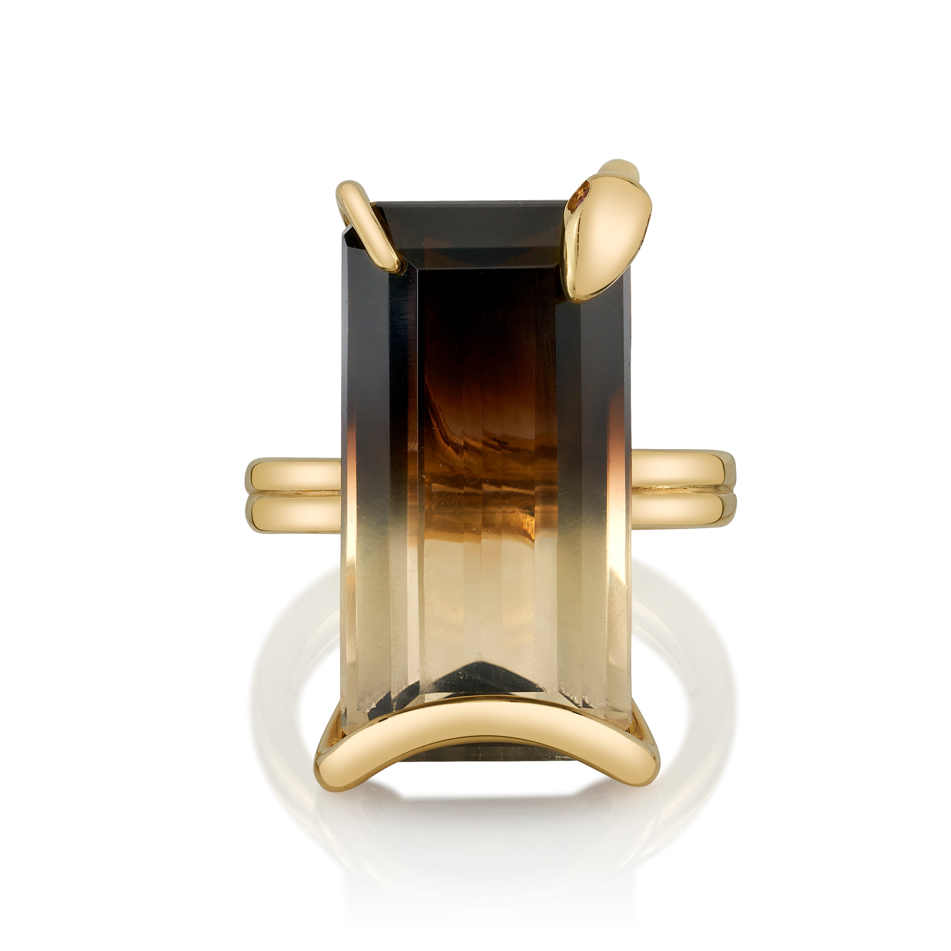 Quartz Snake on The Rocks Ring with Ruby Eyes Statement Ring Perez Bitan