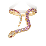 Sapphire Diamond Snake Ring Ring Perez Bitan Pink Sapphire
