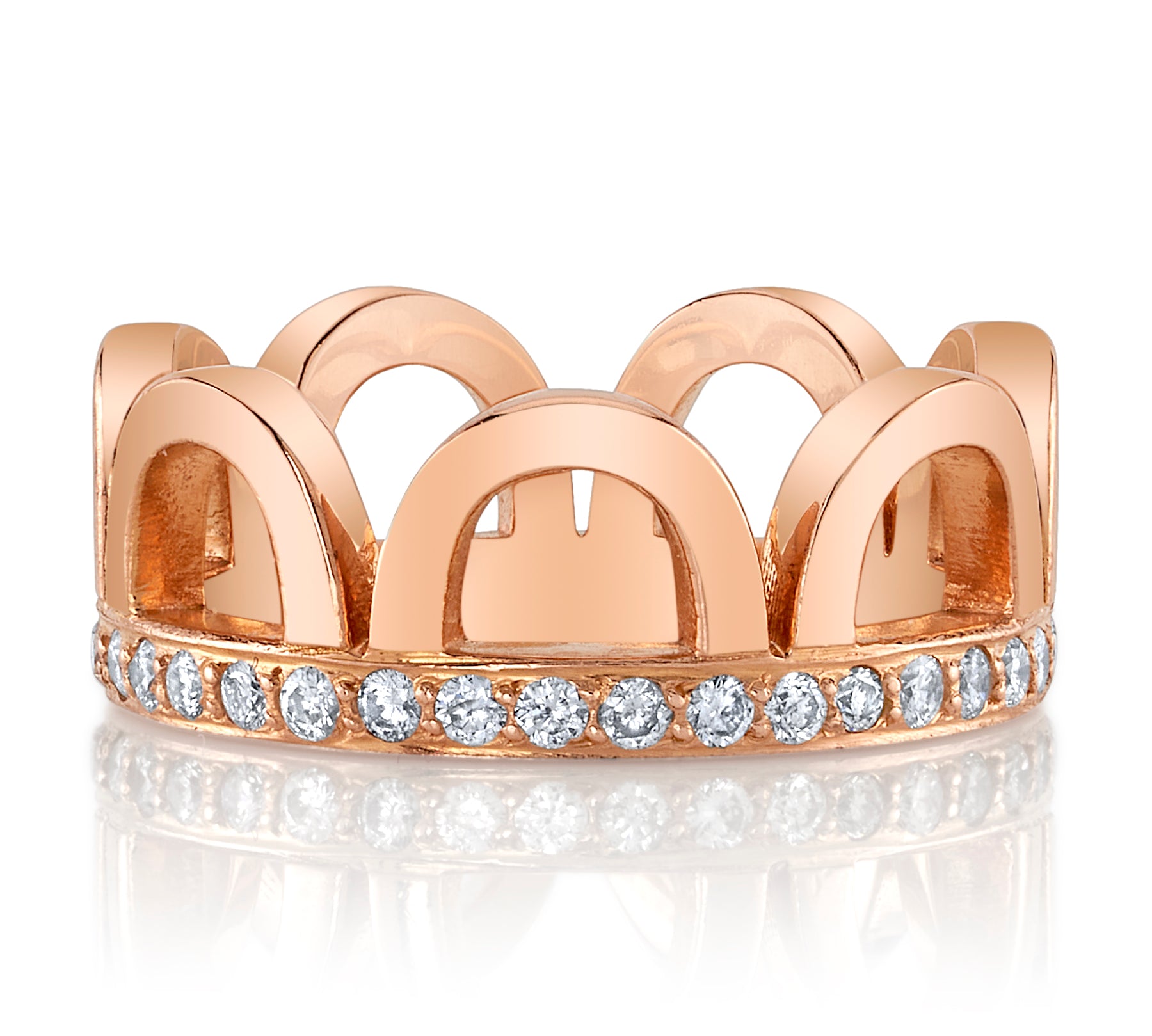 Crown Midi Ring with Diamonds Ring Jagga Jewelry