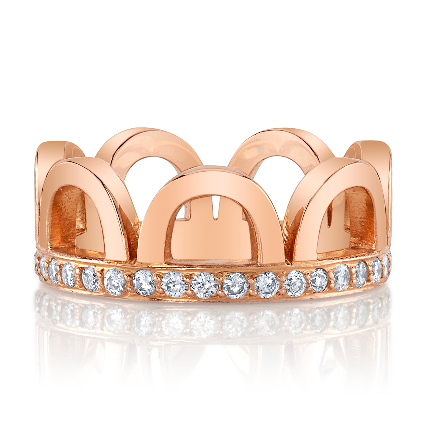 Crown Midi Ring with Diamonds Ring Jagga Jewelry