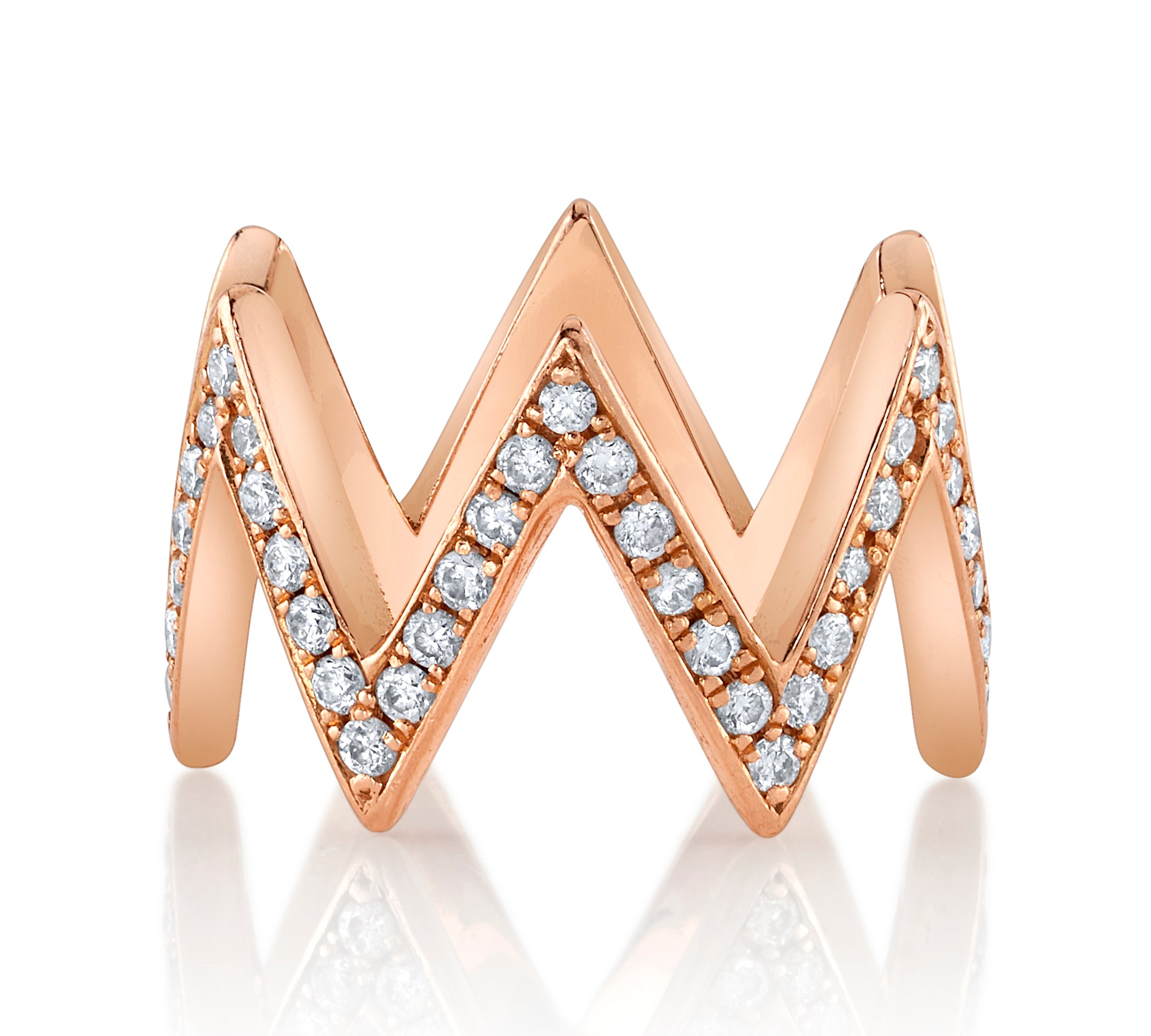 Ikat Diamond Midi Ring Ring Jagga Jewelry Rose gold