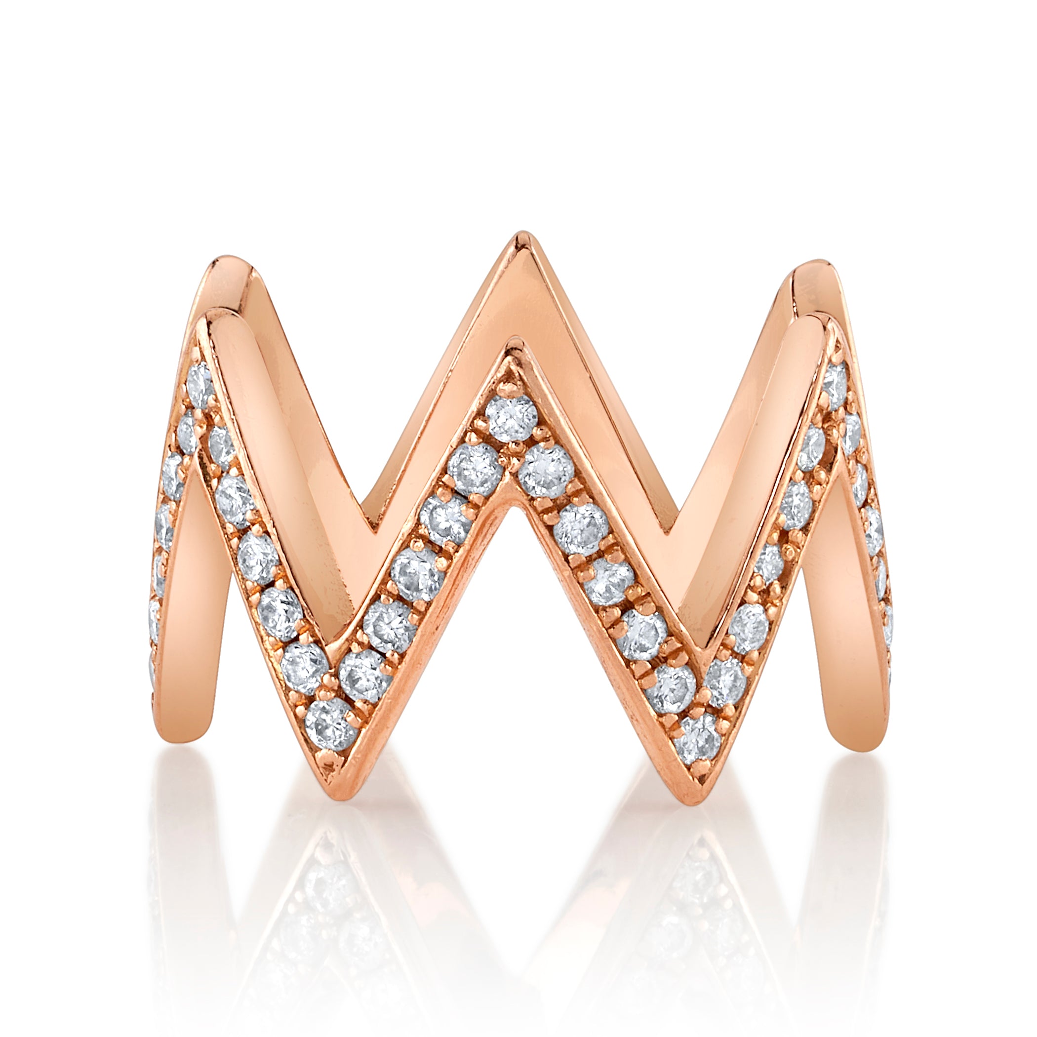 Ikat Diamond Midi Ring Ring Jagga Jewelry Rose gold