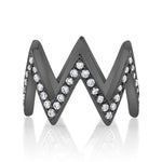 Ikat Diamond Midi Ring Ring Jagga Jewelry Black