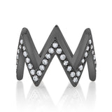 Ikat Diamond Midi Ring Ring Jagga Jewelry Black