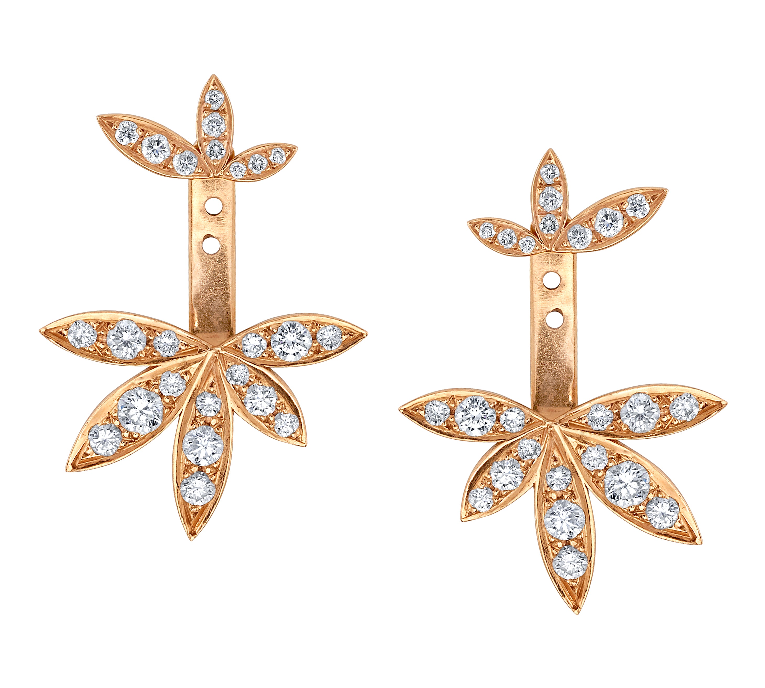 Lilly Front-Back Diamond Earrings Ear Jacket Earrings Jagga Jewelry Pair