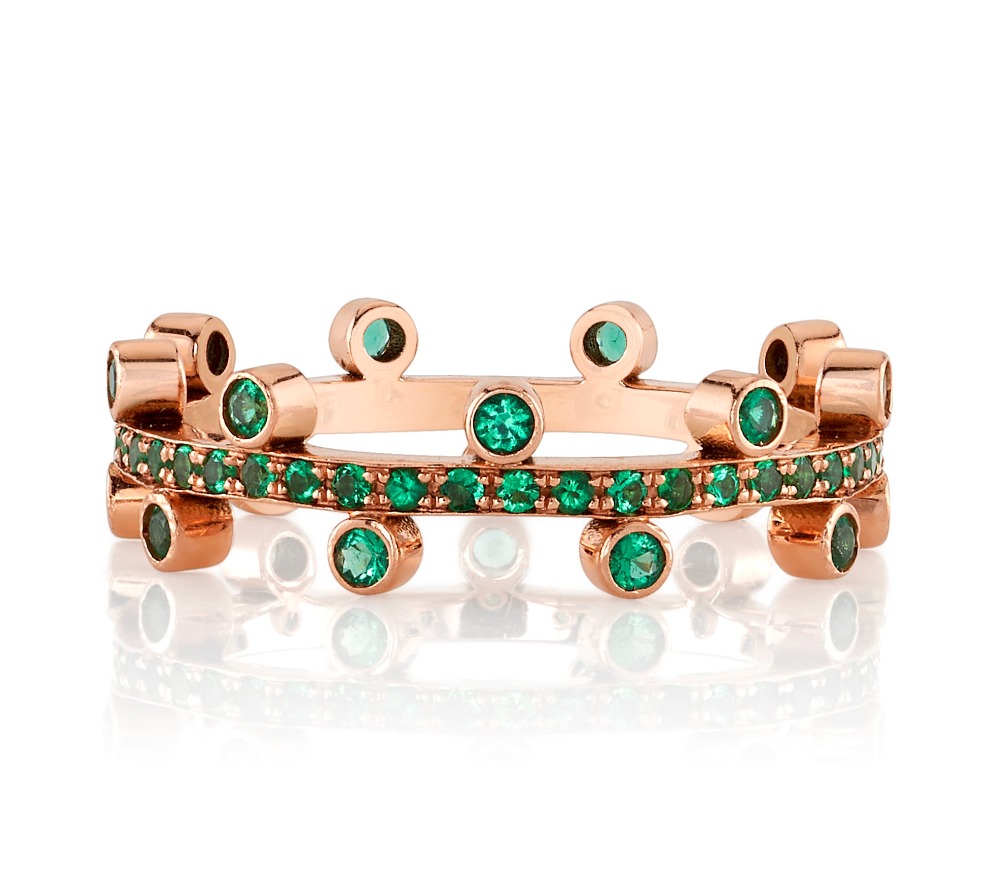 Round Princess Stack Emerald Ring Ring Jagga Jewelry