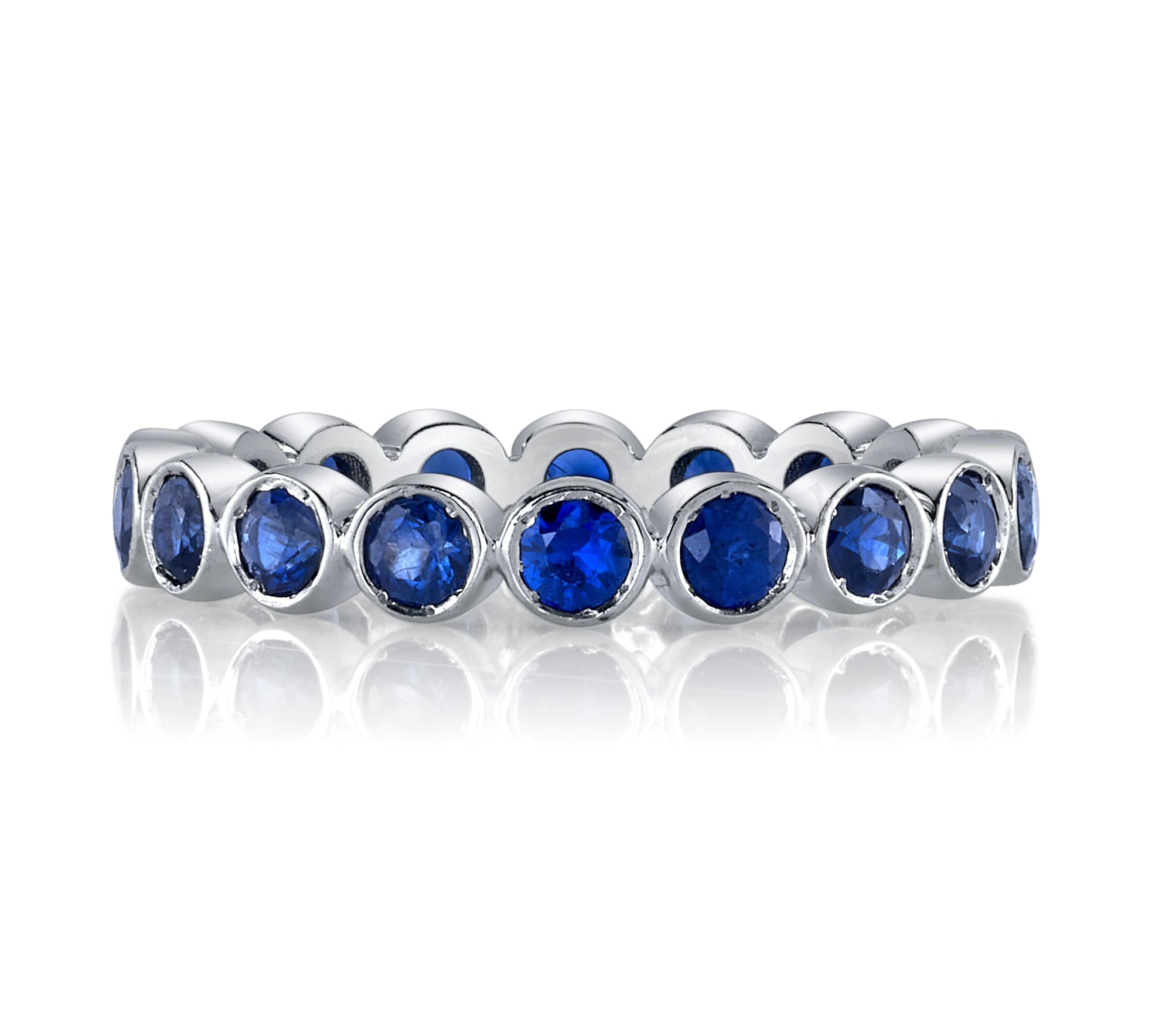 Stone Dot Ring Stack Ring Jagga Jewelry 6 Sapphire + White Gold