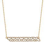 Easton Necklace, Cutout Pave Necklace Roseark Yellow Gold