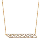 Easton Necklace, Cutout Pave Necklace Roseark Yellow Gold