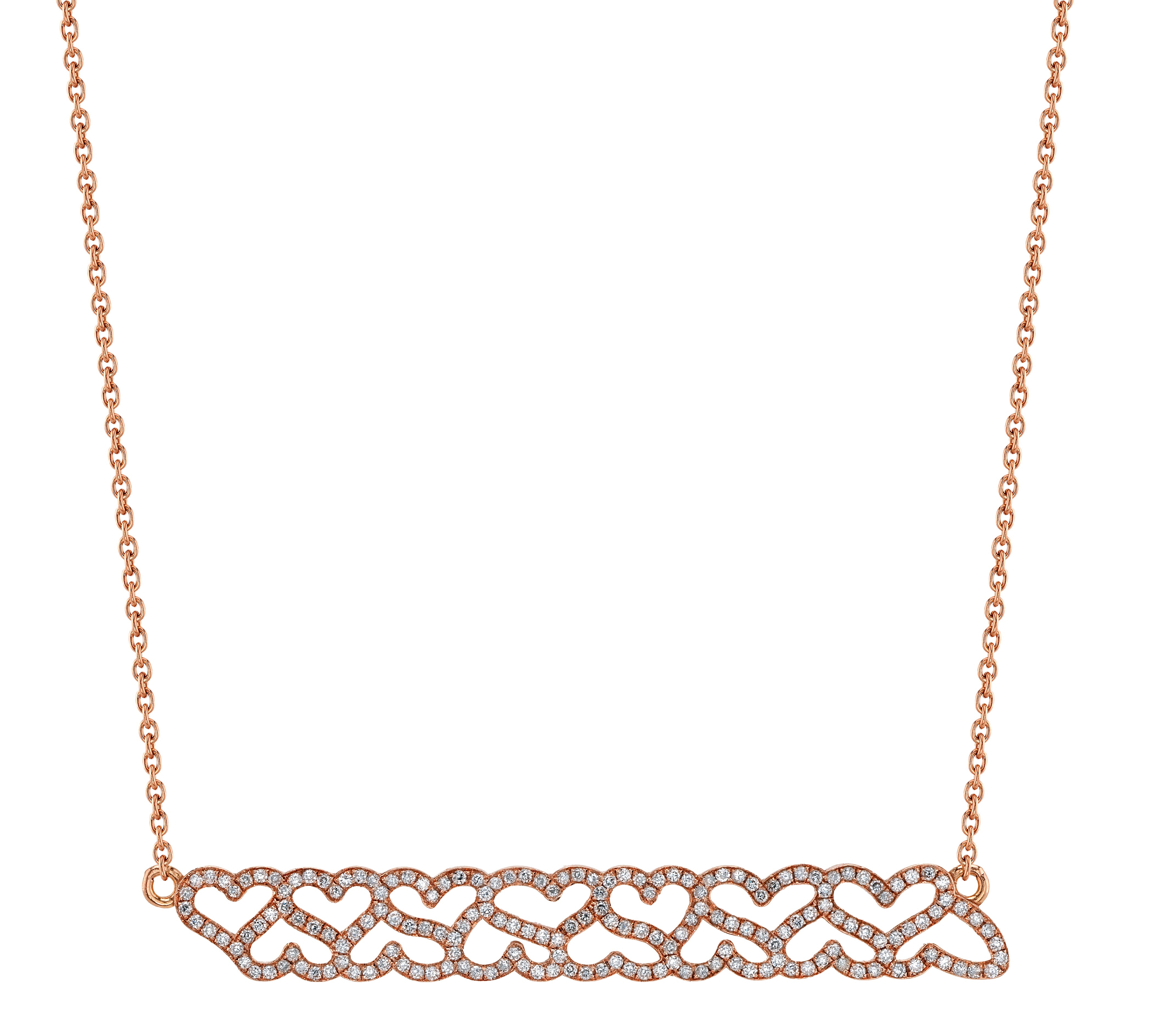 Easton Necklace, Cutout Pave Necklace Roseark Rose gold