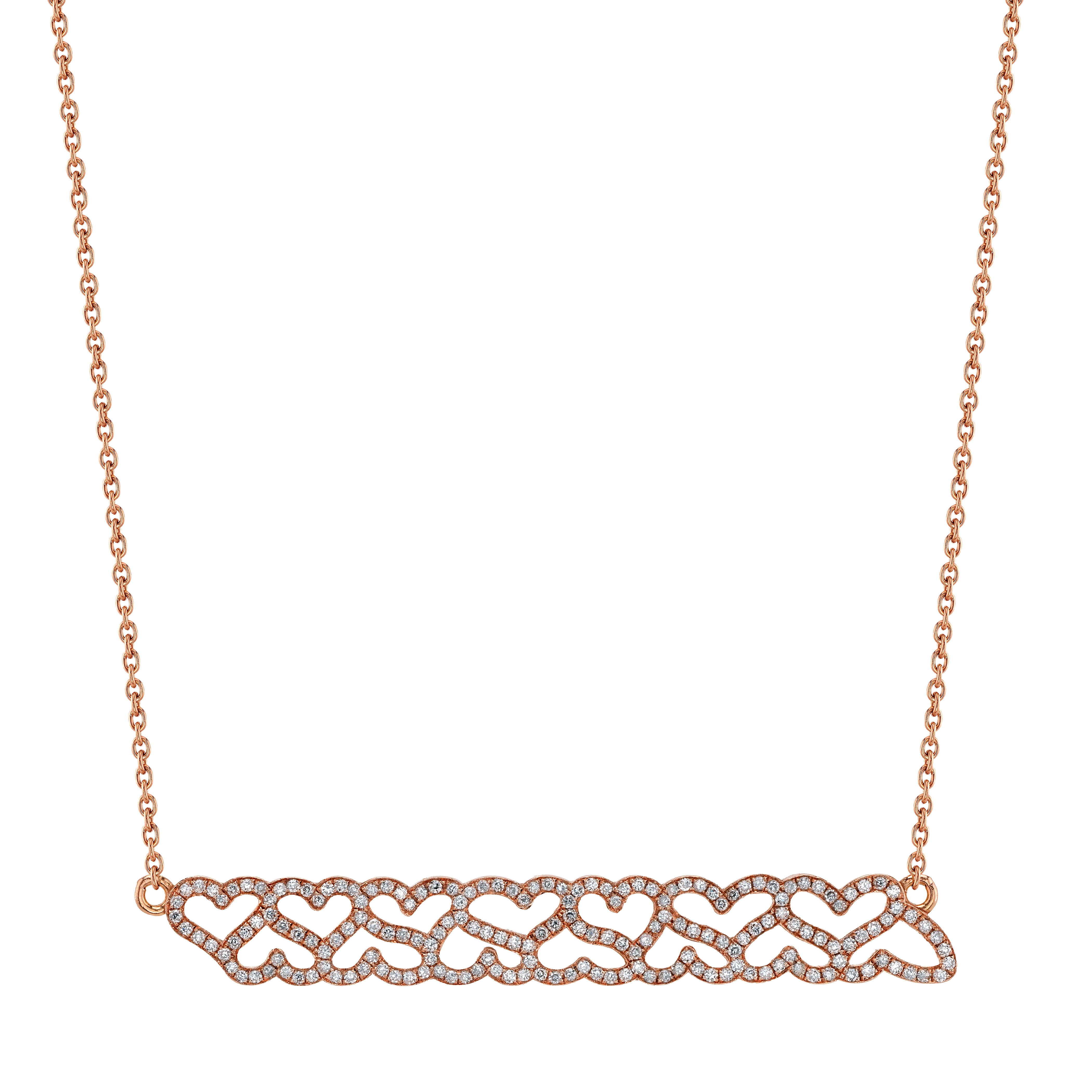 Easton Necklace, Cutout Pave Necklace Roseark Rose gold