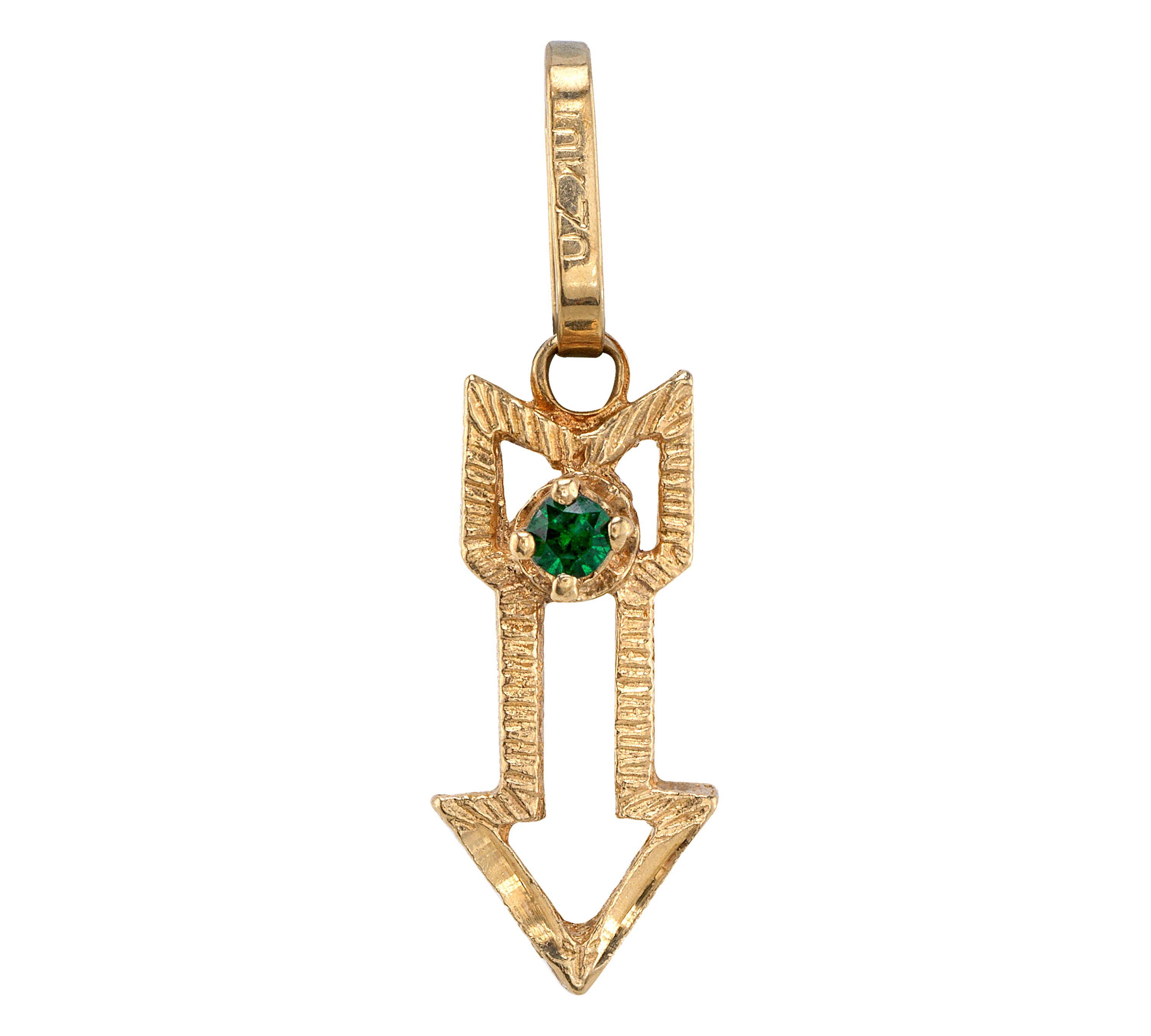 Vintage Arrow Charm with Emerald Charm Roseark Vintage   