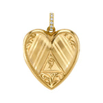 Vintage Heart Locket with Diamond Bail Charm Roseark Vintage Triangle Heart Locket