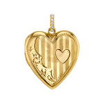 Vintage Heart Locket with Diamond Bail Charm Roseark Vintage Wave Heart Locket