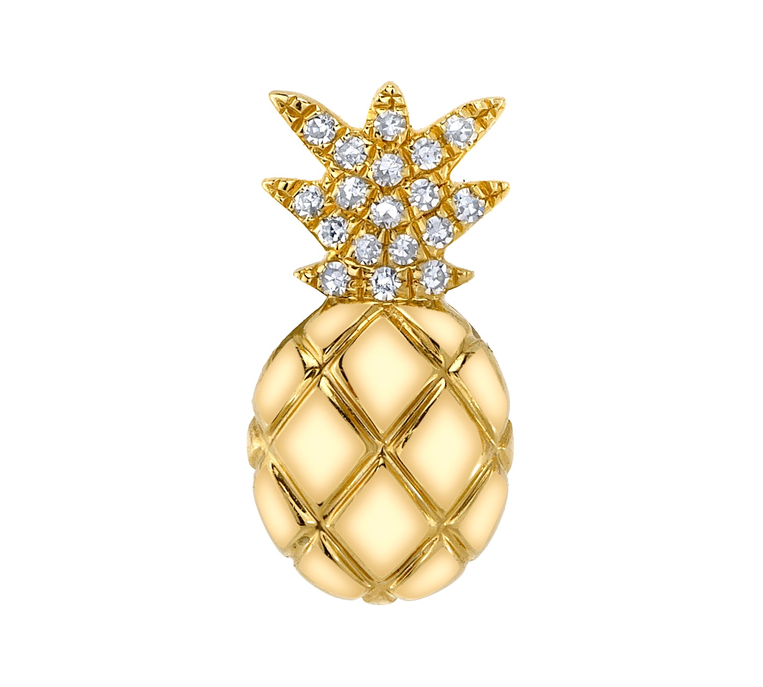 Pineapple Stud with Diamonds Stud Earrings Roseark Deux Single