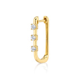 Three-Stone Bezel Hoop Hoop Earrings Roseark Deux Single