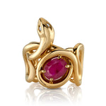 Stone Snake Ring with Diamond Eyes Statement Ring Elisabeth Bell Jewelry Ruby 6