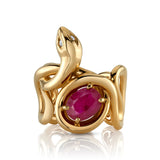 Stone Snake Ring with Diamond Eyes Statement Ring Elisabeth Bell Jewelry Ruby 6