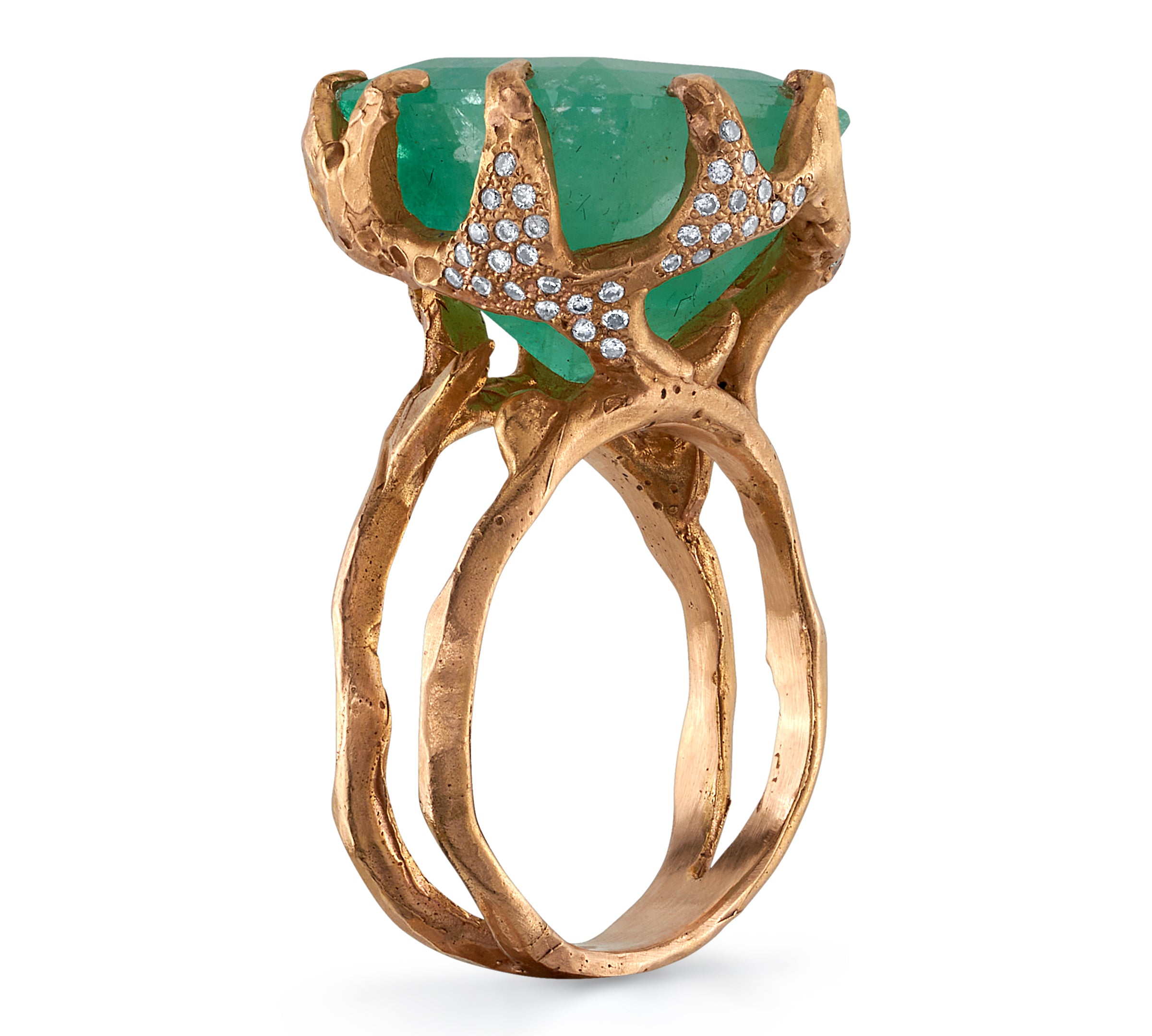 The Stem & Thorne Emerald Ring Cocktail Ring Roseark