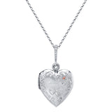 Vintage Heart Locket with Diamond Bail Charm Roseark Vintage