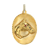 Vintage Ruby Eye Horse Charm with Diamond Bale Pendant Roseark Estate