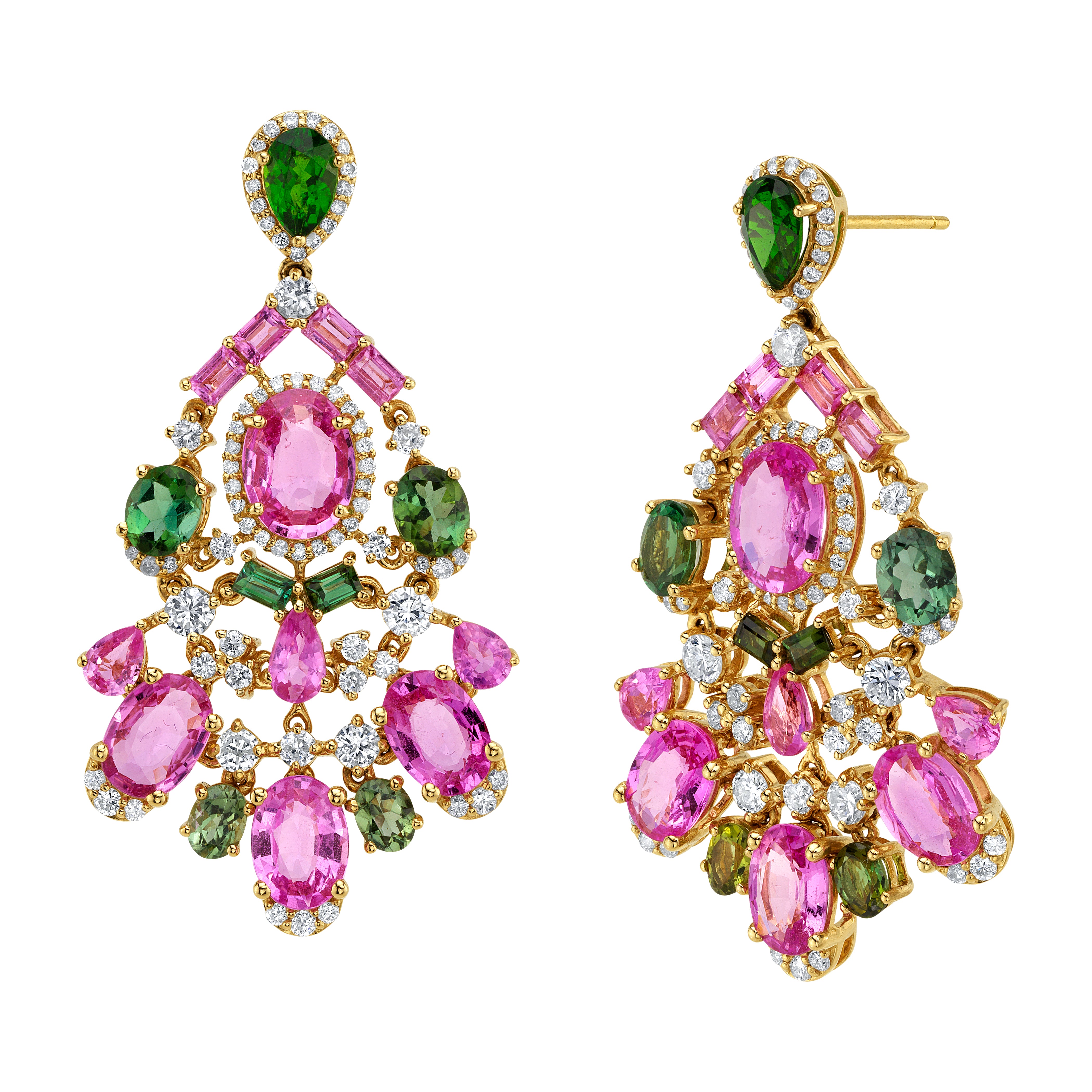 Tourmaline Sapphire Statement Earrings Statement Earrings Roseark India