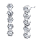 Diamond Hex Drop Earrings Drop Earrings Roseark Jewelry