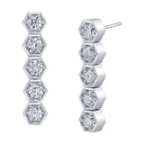 Diamond Hex Drop Earrings Drop Earrings Roseark Jewelry