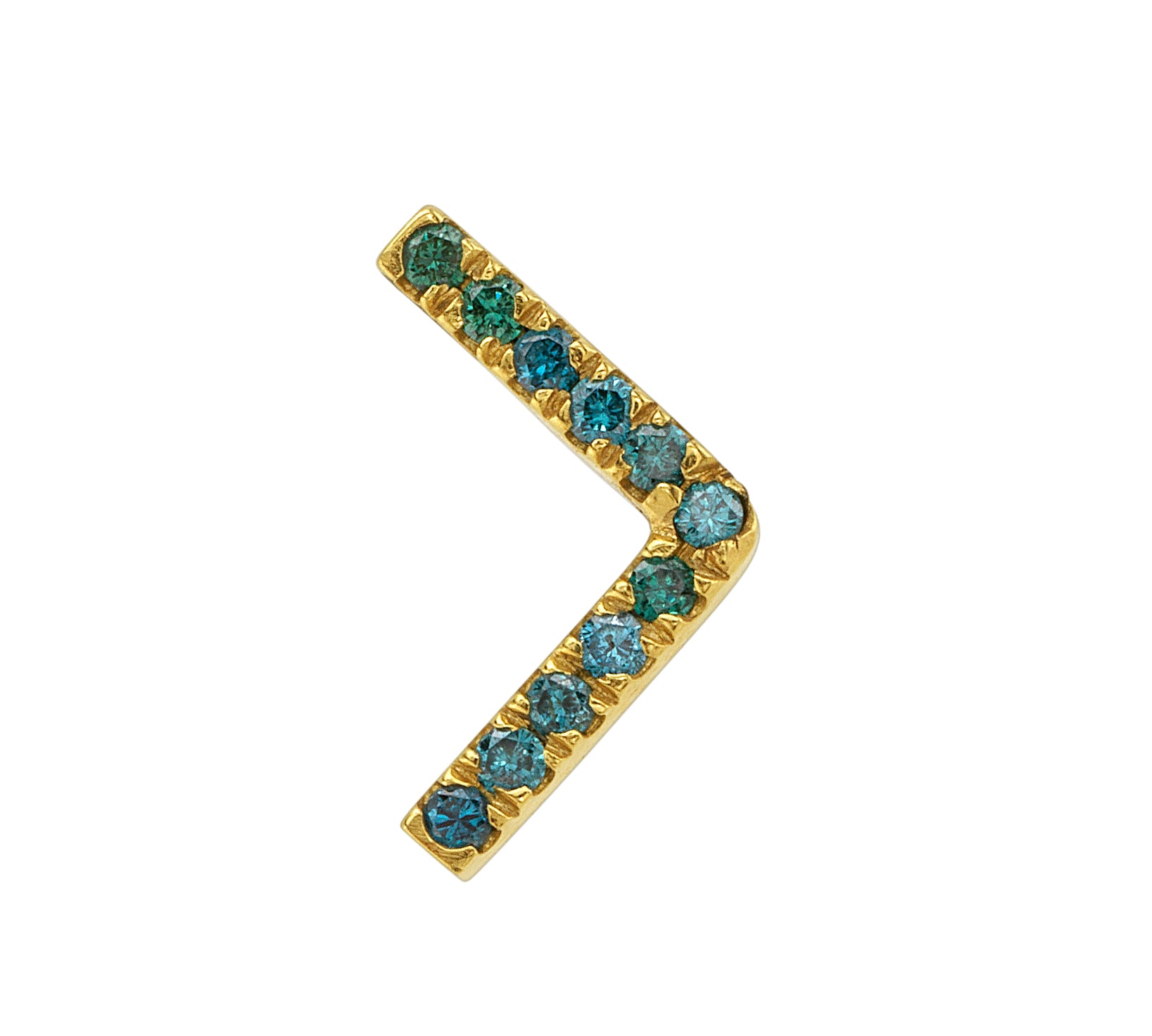 Emerald Angled Earrings, Size 1 Earrings Roseark Deux Single