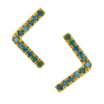 Emerald Angled Earrings, Size 1 Earrings Roseark Deux Pair