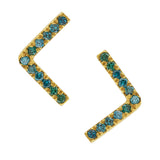 Emerald Angled Earrings, Size 1 Earrings Roseark Deux Pair