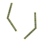 Emerald Angled Earrings, Size 2 Earrings Roseark Deux Pair