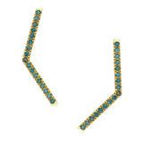 Emerald Angled Earrings, Size 2 Earrings Roseark Deux Pair