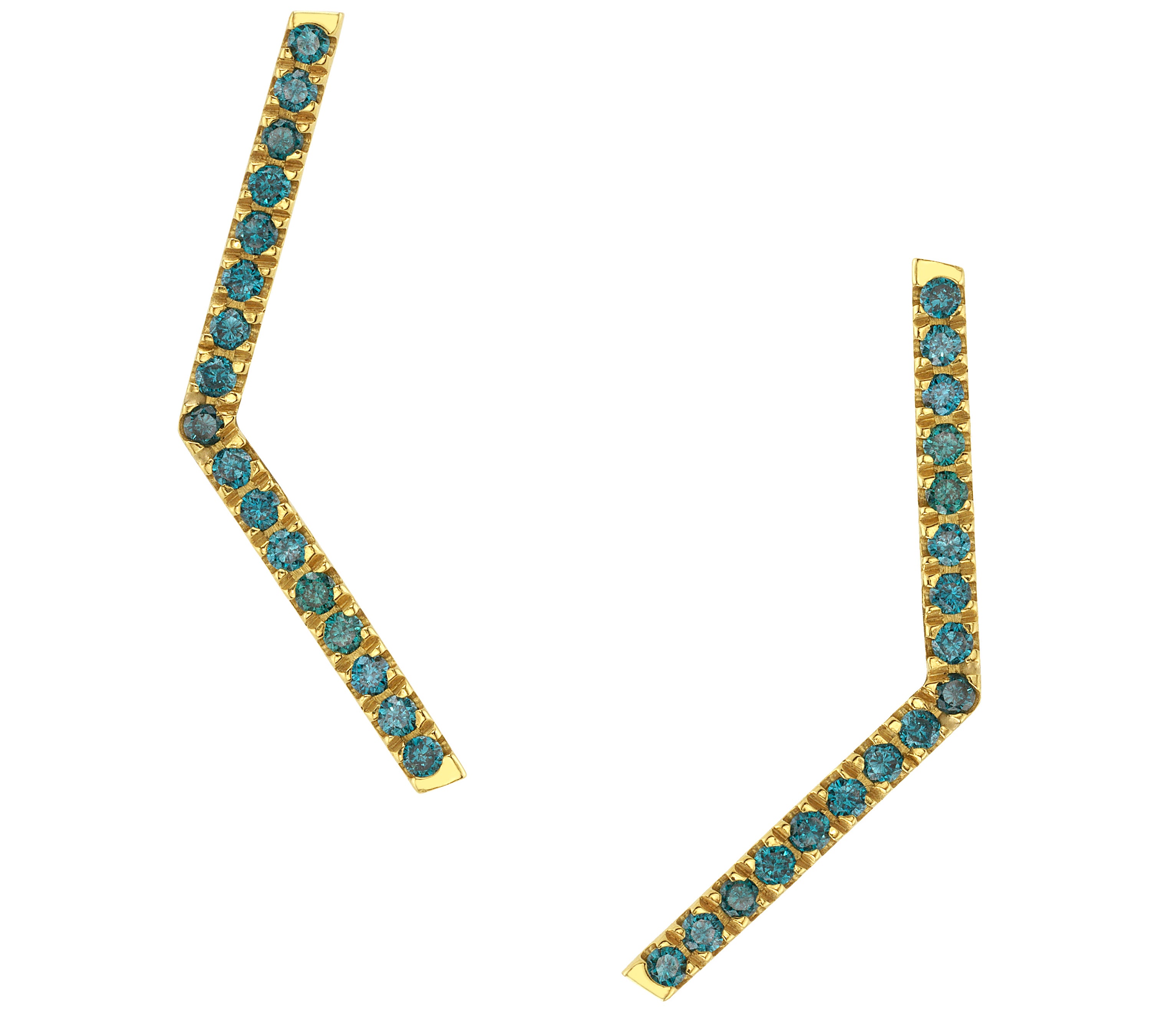 Emerald Angled Earrings, Size 2 Earrings Roseark Deux Pair