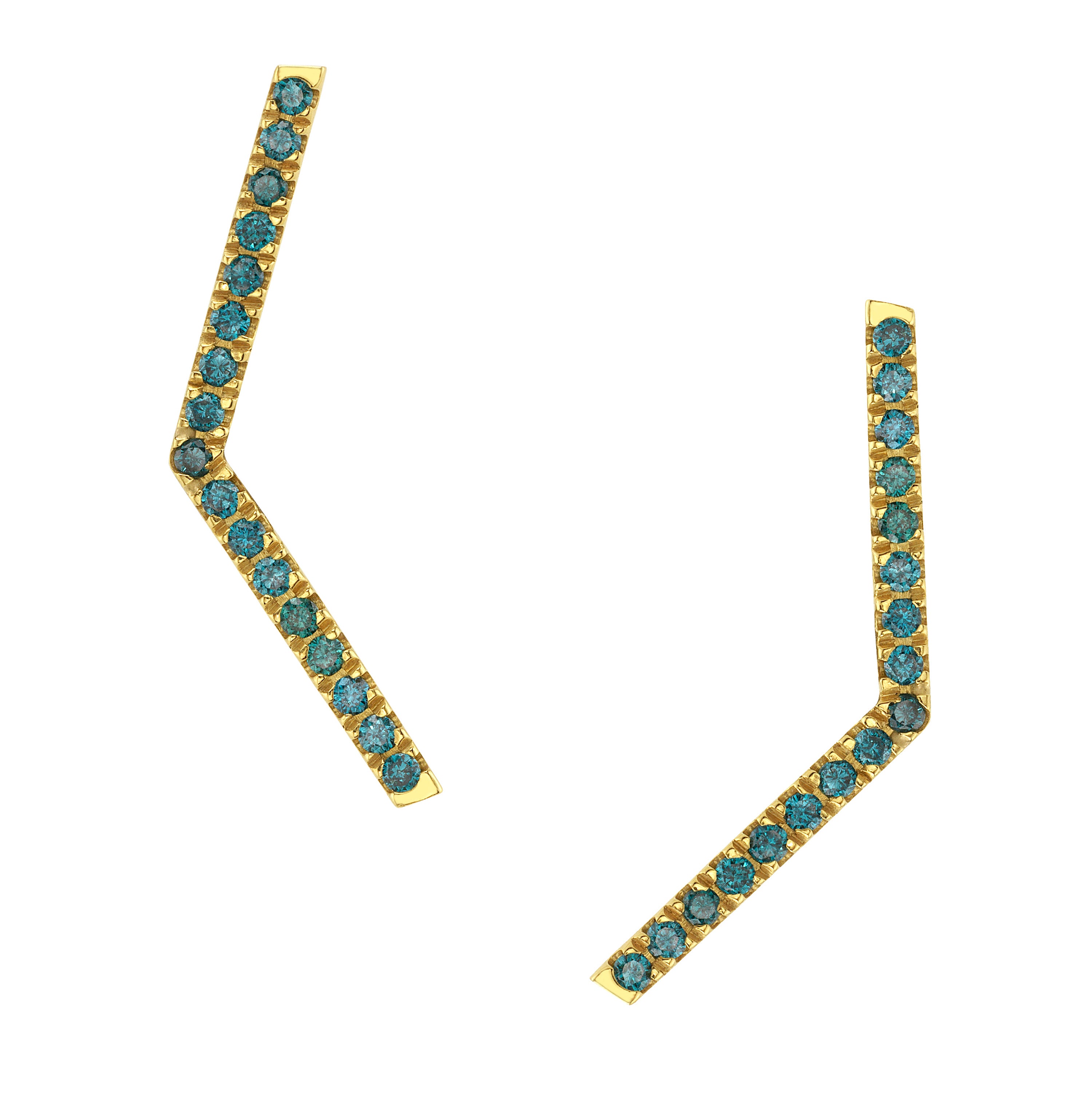 Emerald Angled Earrings, Size 2 Earrings Roseark Deux Pair